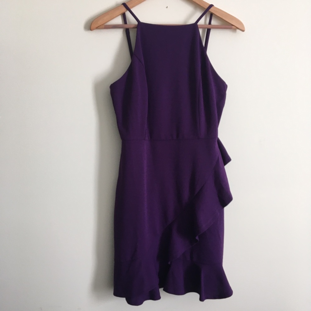 Lulus | Great Thing Halter Neck Ruffle Minidress - Picture 2 of 7